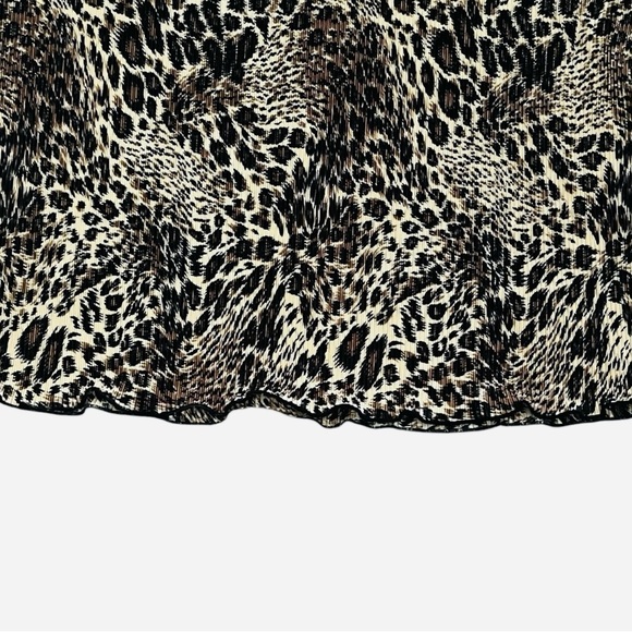 Choices casual accordion leopard print sleeveless top tank Medium brown black - Picture 7 of 11